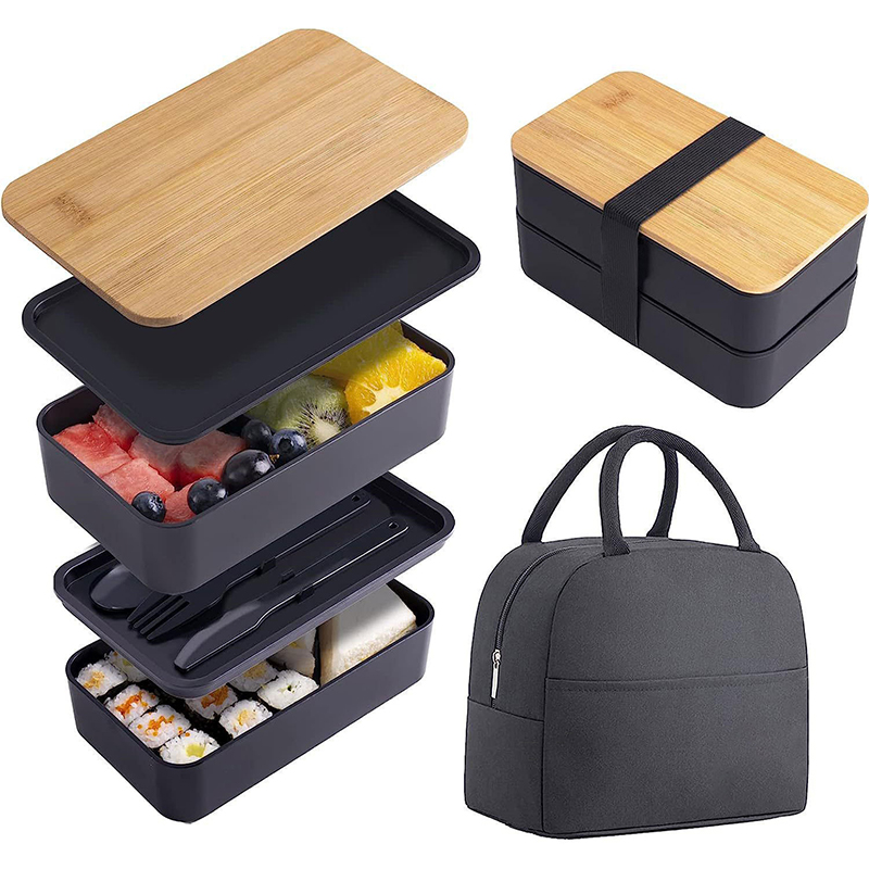 Meal Prep Burrito - Stackable Bento Box with Utensils 1200ML