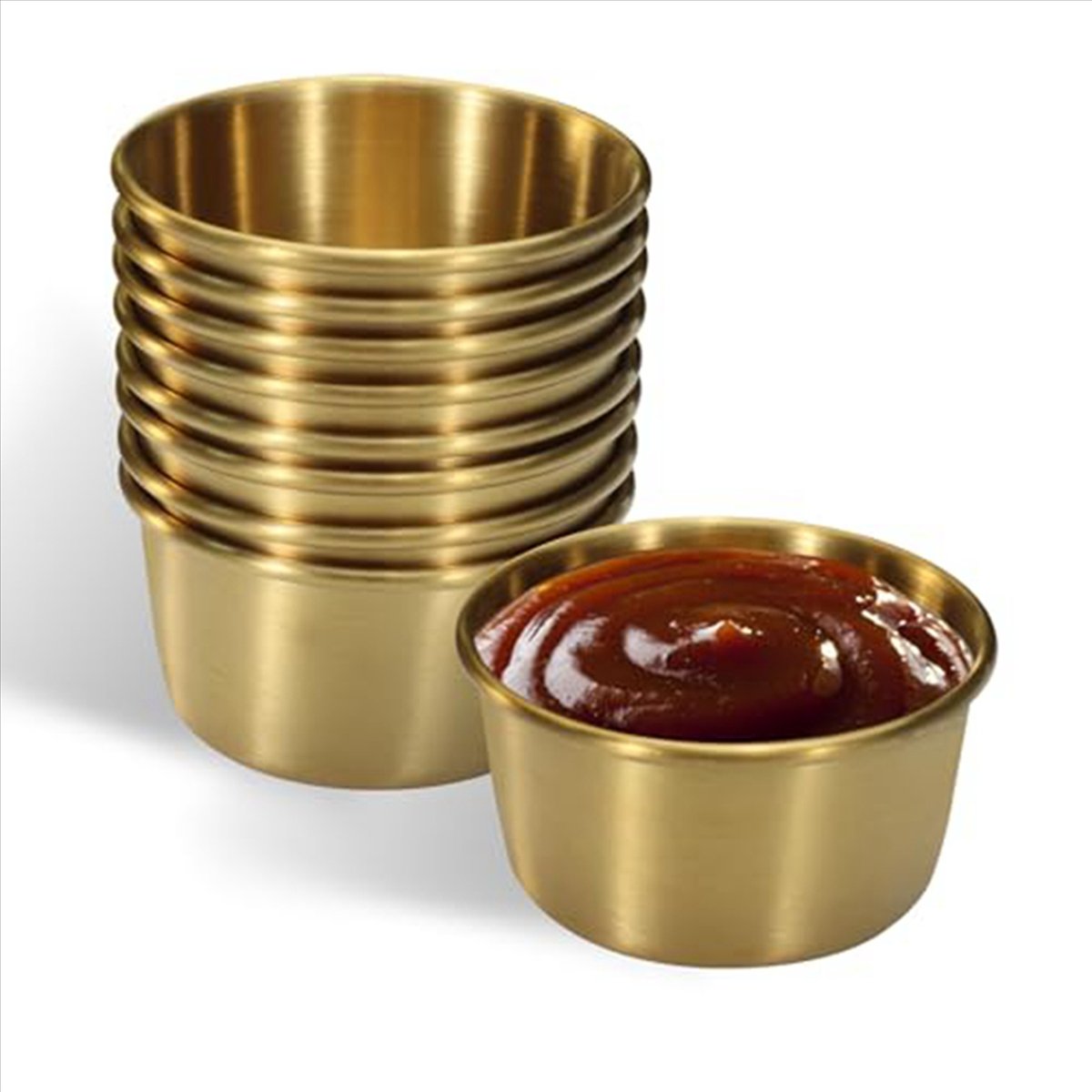 ABMI-12Pcs 2 Oz Stainless Stee - Sauce Dipping Cup 评论和价格