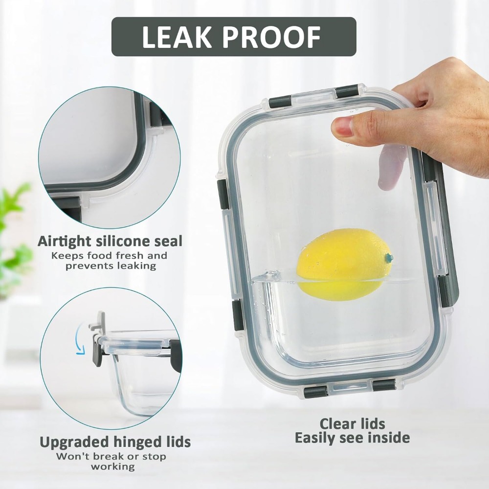 10-Pack 22oz Glass Meal Prep C - Meal Prep Oven Safe Containers 评论和价格