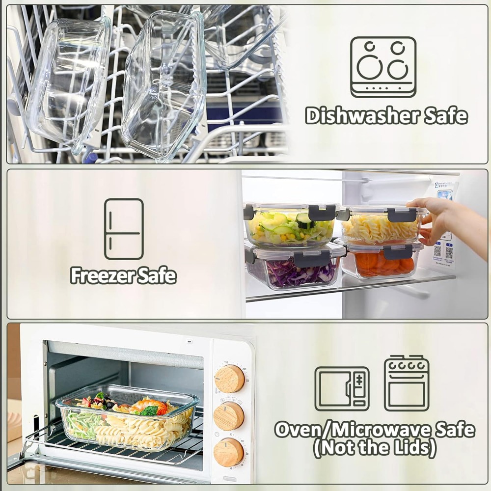 10-Pack 22oz Glass Meal Prep C - Meal Prep Oven Safe Containers 评论和价格