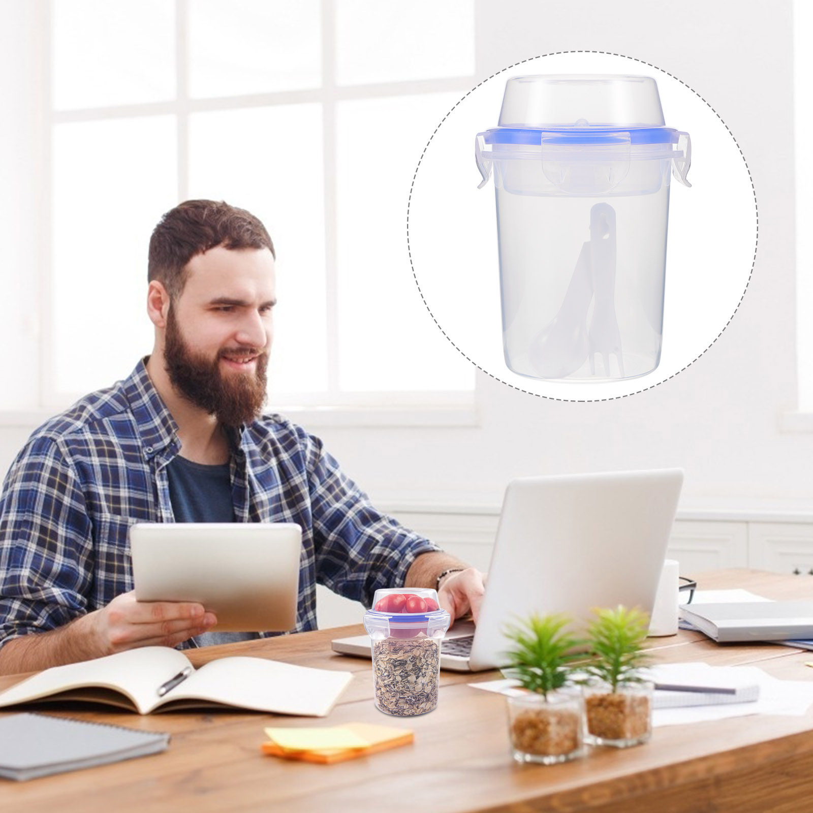 2Pcs Overnight Oats Containers - Meal Prep Gym 评论和价格