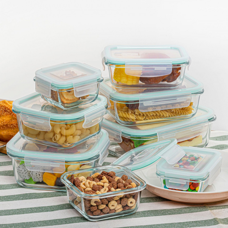 8Pcs Sealed Glass Food Storage - Meal Prep Oven Safe Containers 评论和价格