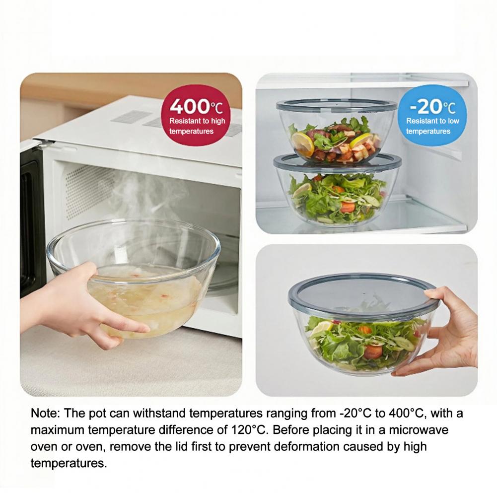 Party Bowl with Lid Glass Mixi - Meal Prep Oven Safe Containers 评论和价格