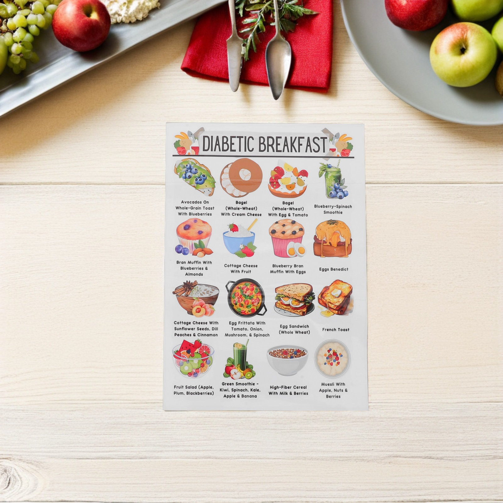 3Pcs Diabetic Grocery Chart Pr - Meal Prep Diet 评论和价格