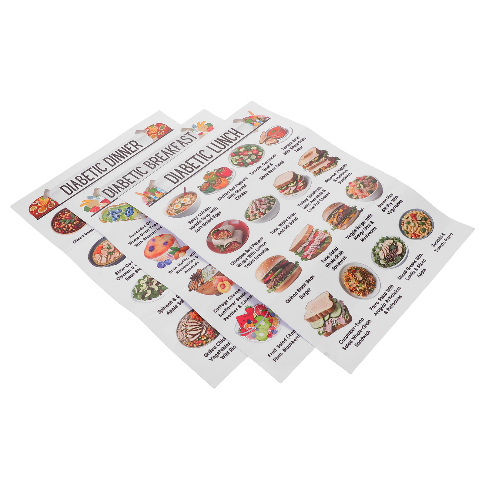 3Pcs Diabetic Grocery Chart Pr - Meal Prep Diet 评论和价格