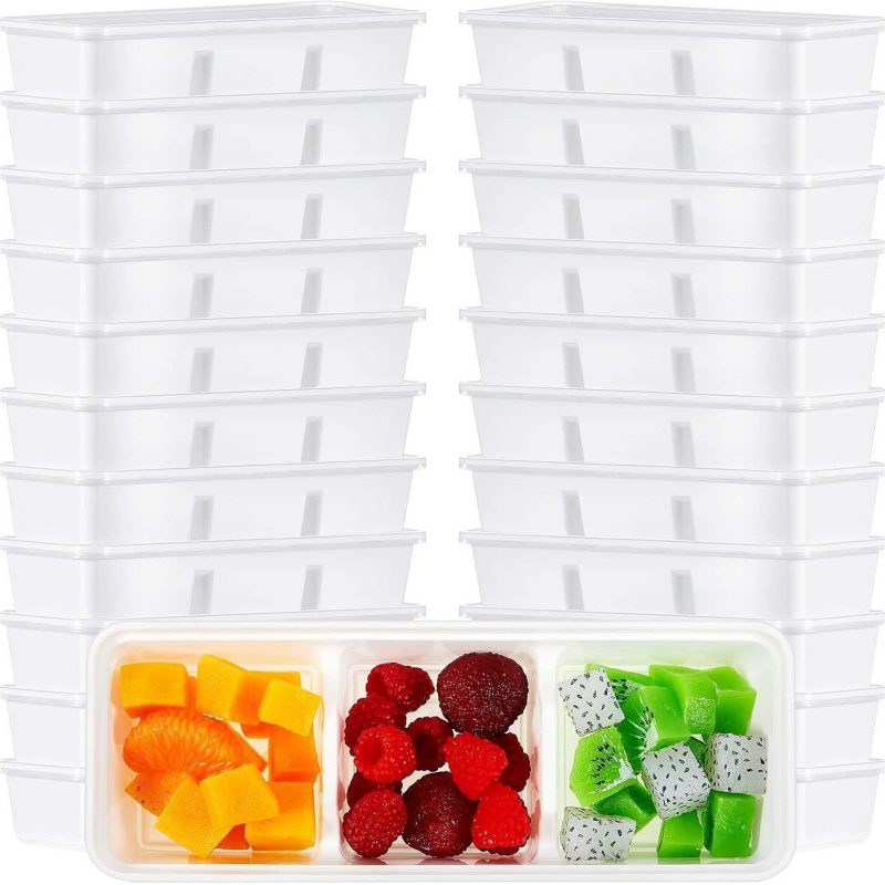 【25-Count 3-Section Food Conta - Meal Prep Japanese Food 评论和价格