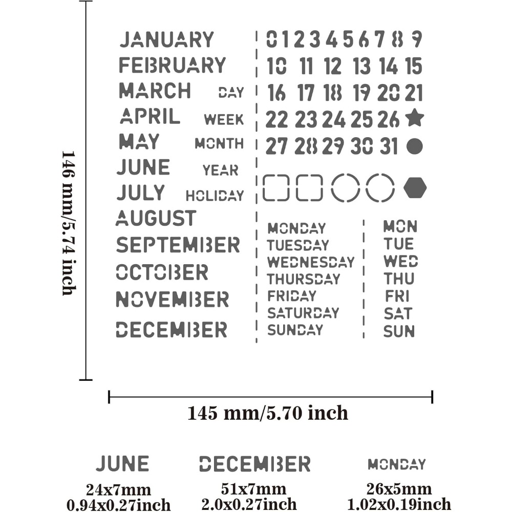 Stencil Calendar Stainless Ste - Meal Prep Notebook 评论和价格