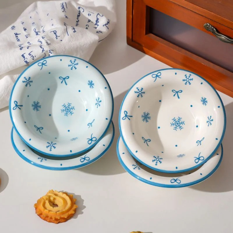 4Pcs Snowflake Ceramics Sauce  - Sauce Dipping Cup 评论和价格