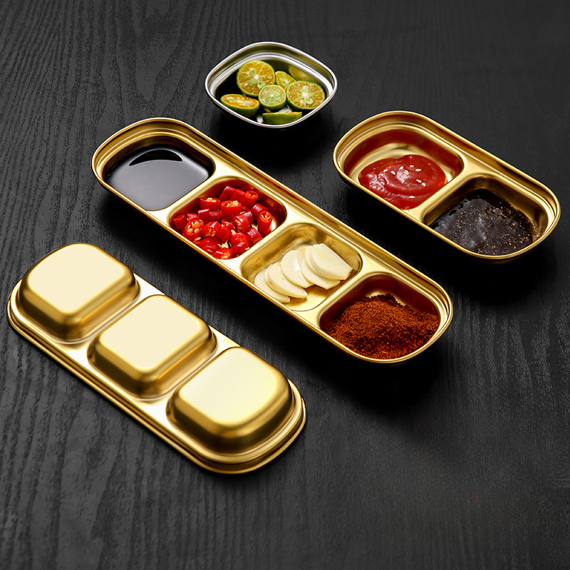 Stainless Steel Divided Dip Bo - Sauce Dipping Cup 评论和价格