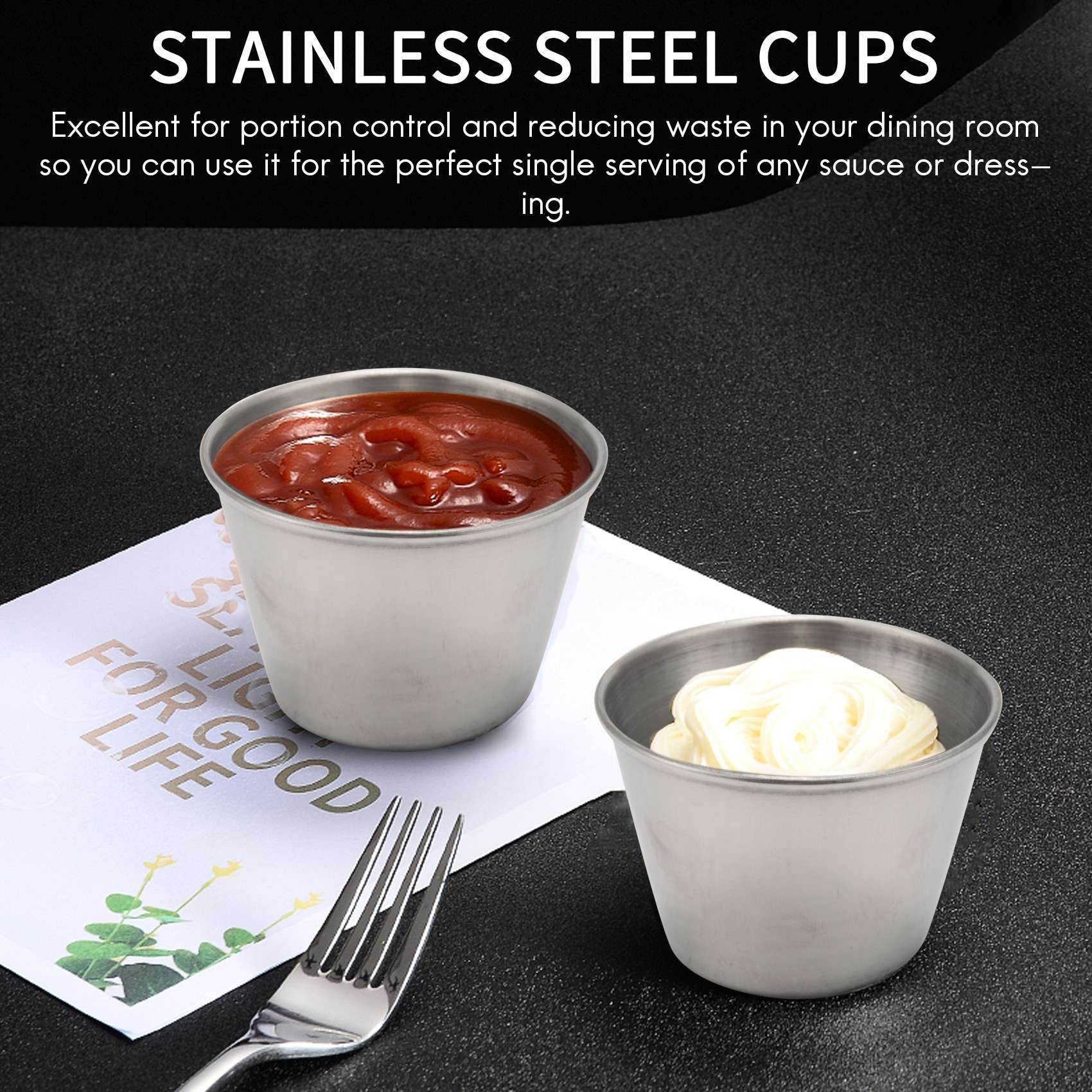 20 Pack Stainless Steel Sauce  - Sauce Dipping Cup 评论和价格