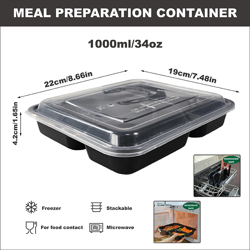 3-Compartment 34 Oz/1000 Ml, 1 - Meal Prep Gym 评论和价格